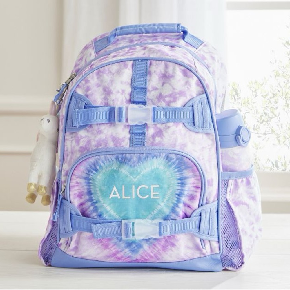LARGE - Mackenzie Lavender Heart Tie-Dye Backpack
